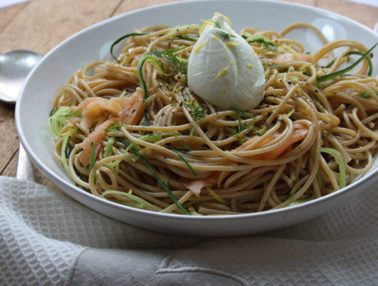 Smoked Salmon and Cucumber Spaghetti