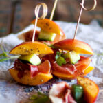 Nectarine & Proscuitto Sticks. A fun, fruity way to start dinner off with!