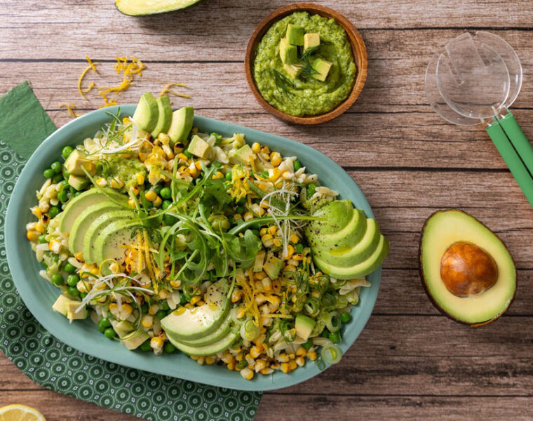 Avo & Corn Pasta Salad for South African Avocado Growers' Association