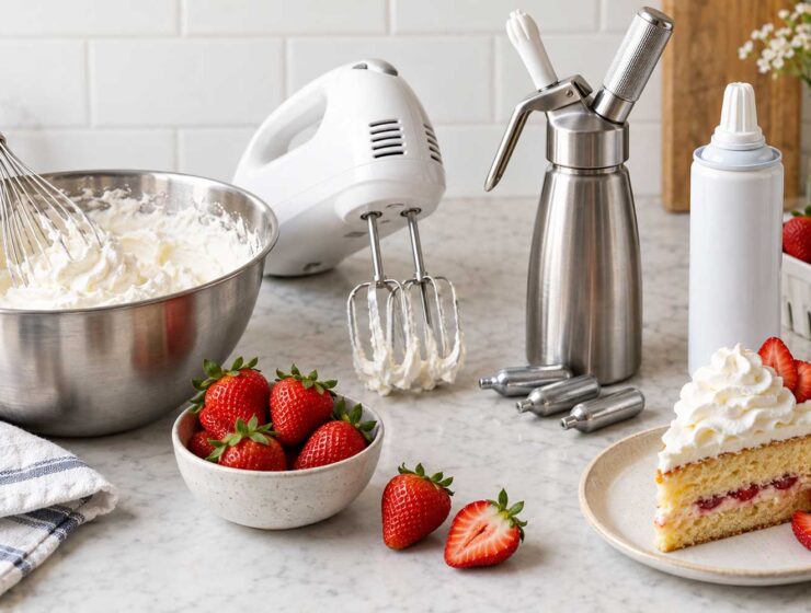 Cream Charger with strawberries.