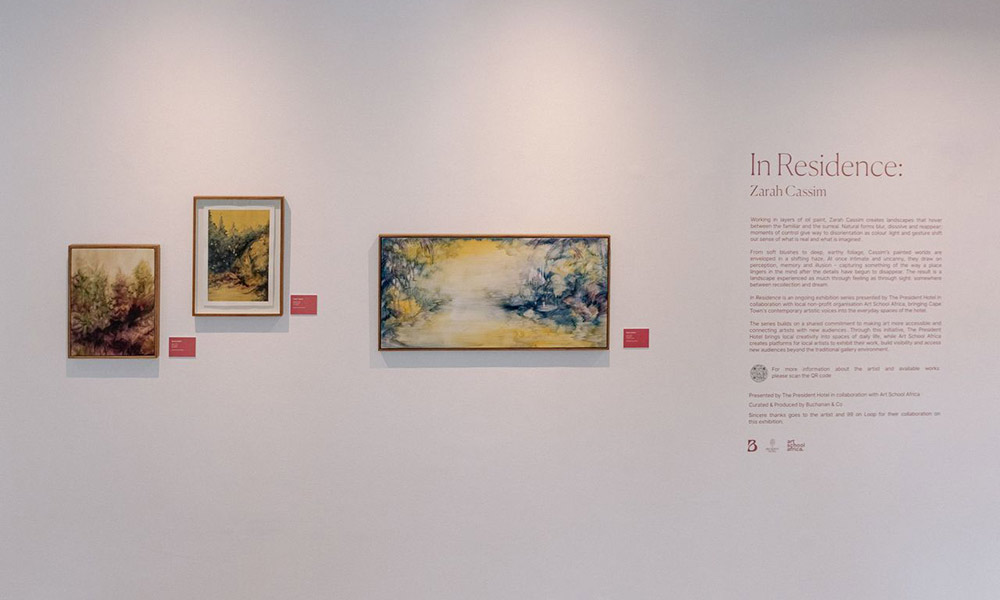 The President Hotel, Cape Town, welcomes artist Zarah Cassim for the next chapter of the art series In Residence | Photography by Nicole Landman